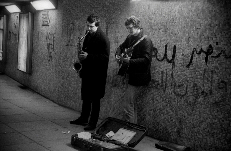 Subway, buskers, near Boulevard, Blackburn