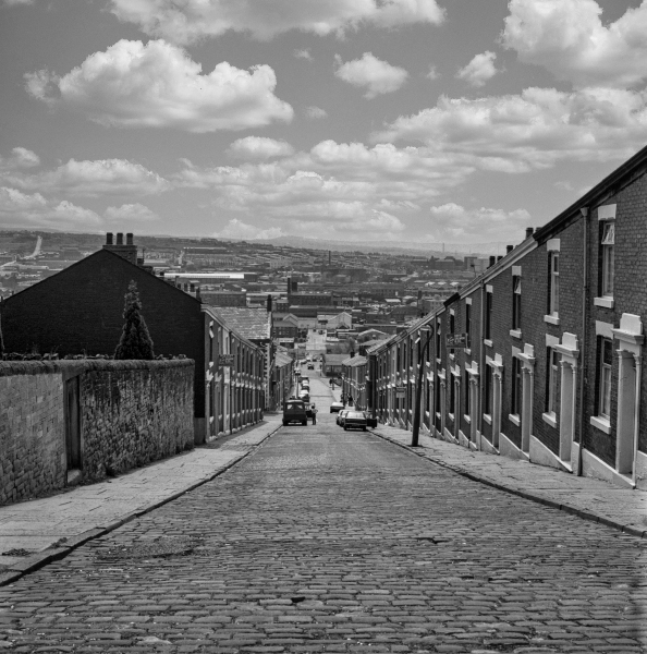 View down cobbled road, off Preston New Rd - Blackburn - A Town and its People by Christopher John Ball