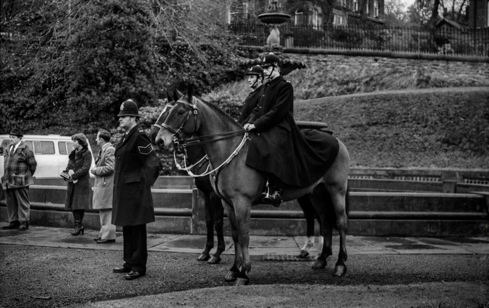 Police at Remembrance Day Corporation Park 1982 - Blackburn - A Town and its People by Christopher John Ball