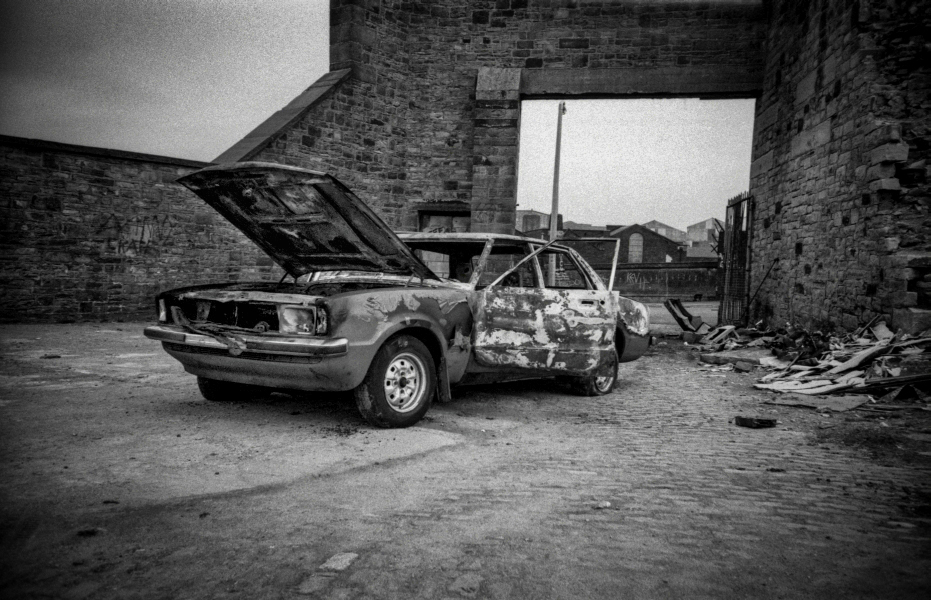 Burnt and abandoned car - Blackburn - A Town and its People by Christopher John Ball