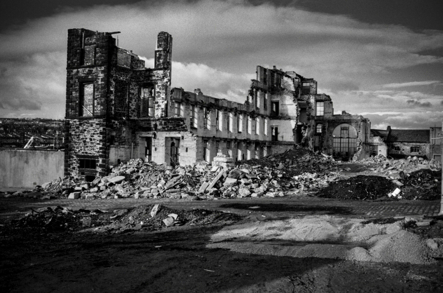 Abandoned Factory under demolition - Blackburn - A Town and its People by Christopher John Ball