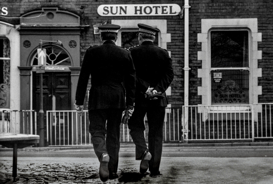 Police in front of Sun Hotel - Blackburn - A Town and its People by Christopher John Ball