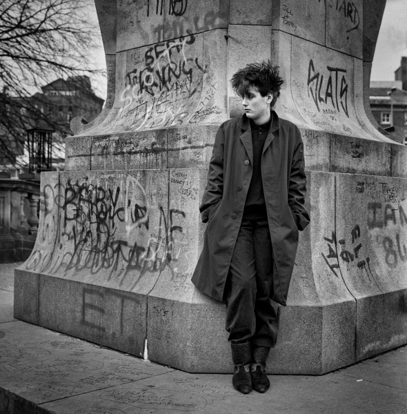 Goth Girl leaning on Queen Victoria Statue - Blackburn - A Town and its People by Christopher John Ball