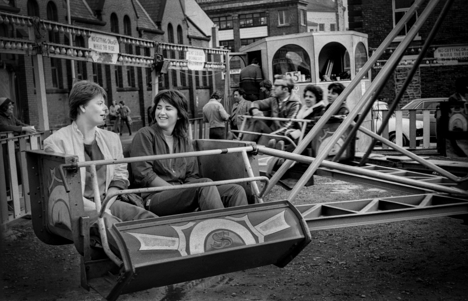 Young Women Riding Easter Fair - Blackburn a Town and its People Photographic Study