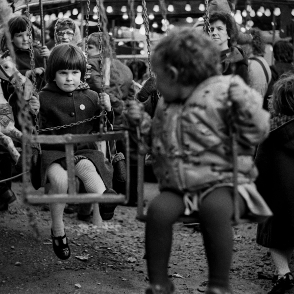 Young Children on Ride at Blackburn Easter Fair - Blackburn a Town and its People Photographic Study