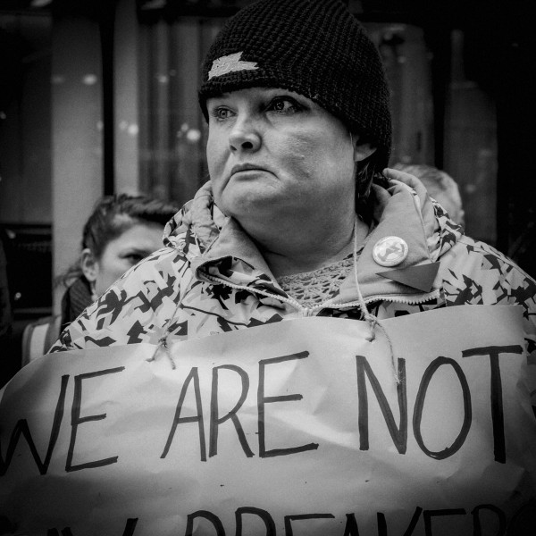 Demonstration by disabled people and carers outside ATOS offices, London 19th February 2014