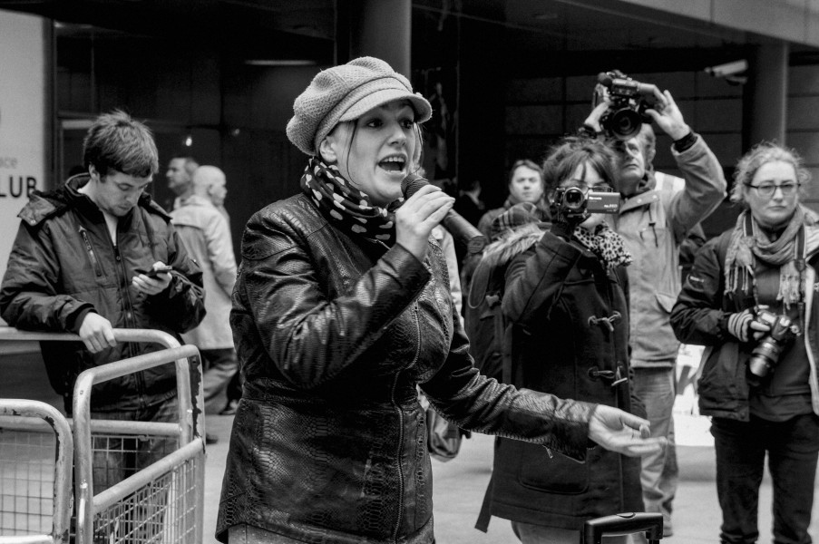 Demonstration by disabled people and carers outside ATOS offices, London 19th February 2014