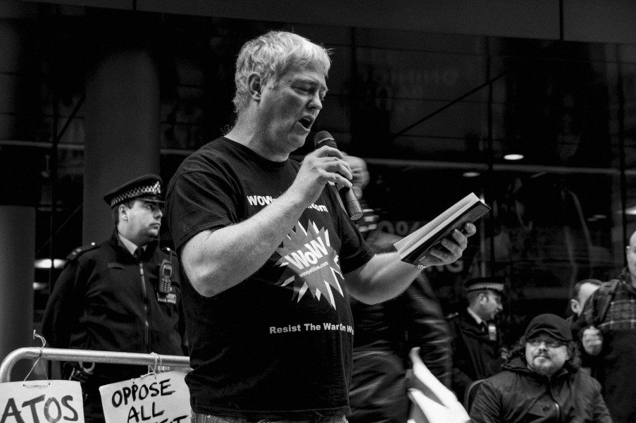 Demonstration by disabled people and carers outside ATOS offices, London 19th February 2014