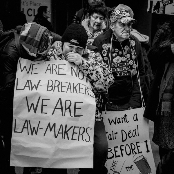 Demonstration by disabled people and carers outside ATOS offices, London 19th February 2014