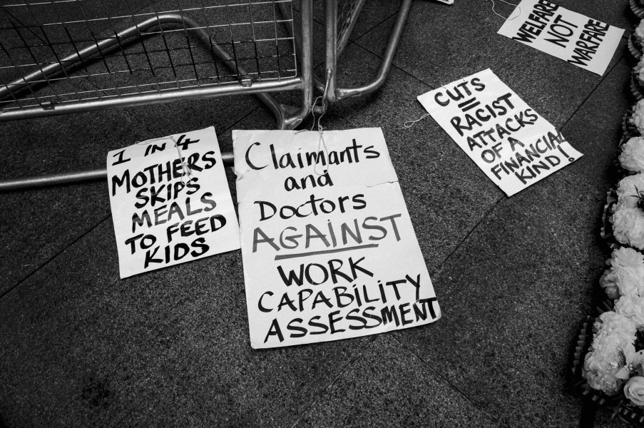 Demonstration by disabled people and carers outside ATOS offices, London 19th February 2014