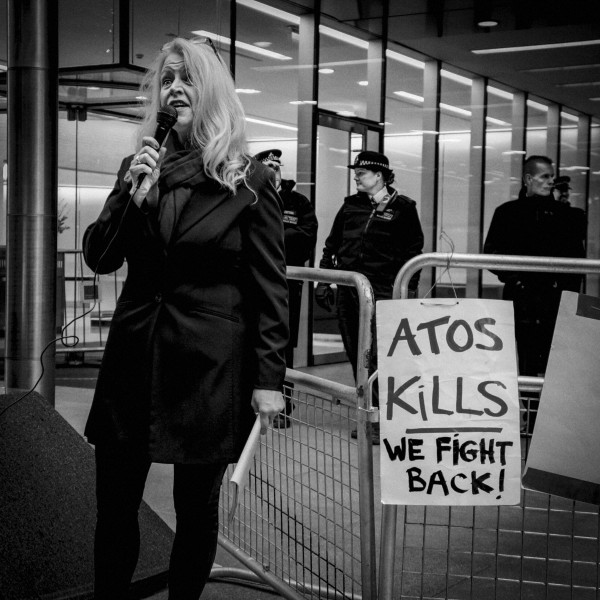 Part Two of Demonstration by disabled people and carers outside ATOS offices, London 19th February 2014