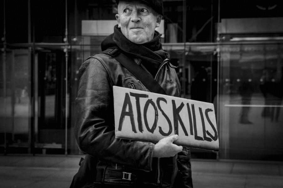 Part Two of Demonstration by disabled people and carers outside ATOS offices, London 19th February 2014
