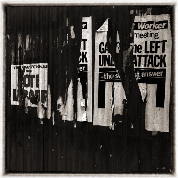 Torn Political Posters from Discarded a Photographic Essay by Christopher John Ball photographer and writer