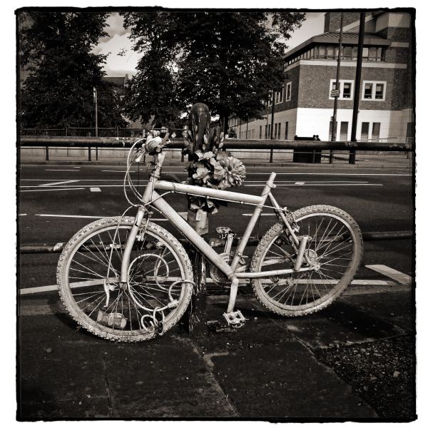 Memorial Ghost Bike from Discarded a Photographic Essay by Christopher John Ball photographer and writer 