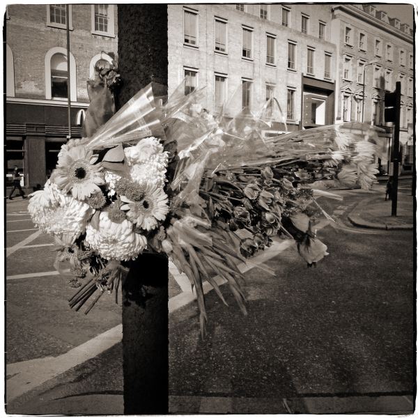 Road Accident Memorial kings Cross London from Discarded: Photographic Essay by Christopher John Ball - Photographer & Writer