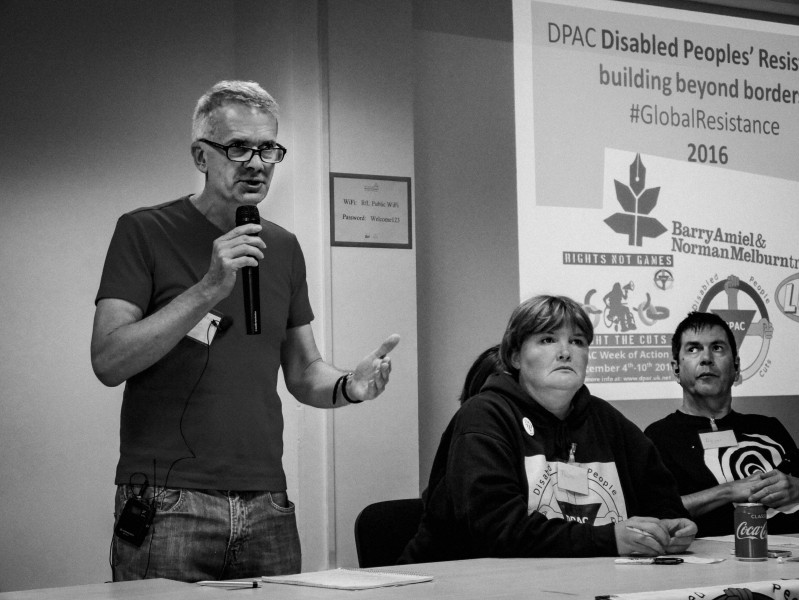 John Clarke of Ontario Coalition Against Poverty -DPAC Conference on ‘Disabled Peoples’ Resistance: Building Beyond Borders’ - 10th Sept 2016, London - Photographs by Christopher John Ball