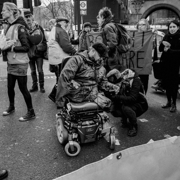 Boycott Workfare, DPAC and Mental Health Resistance Network - 4 March 2016 Road Block, Old Street, London - Photographs by Christopher John Ball