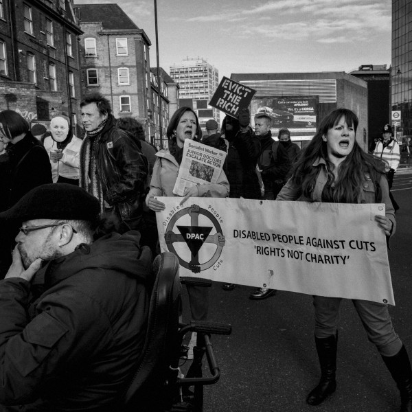 Boycott Workfare, DPAC and Mental Health Resistance Network - 4 March 2016 Road Block, Old Street, London - Photographs by Christopher John Ball