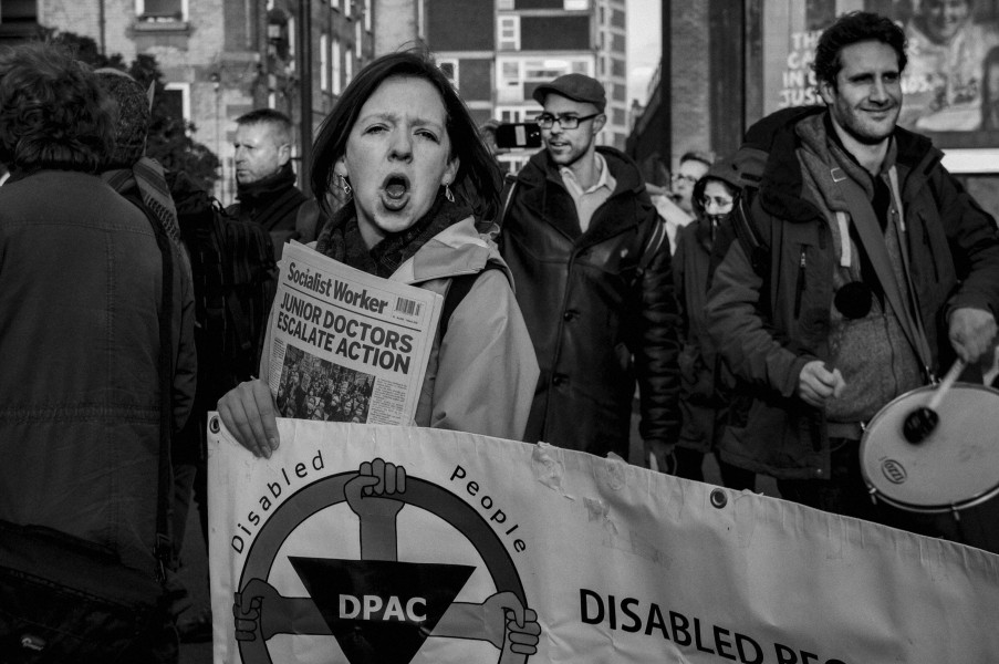 Boycott Workfare, DPAC and Mental Health Resistance Network - 4 March 2016 Road Block, Old Street, London - Photographs by Christopher John Ball