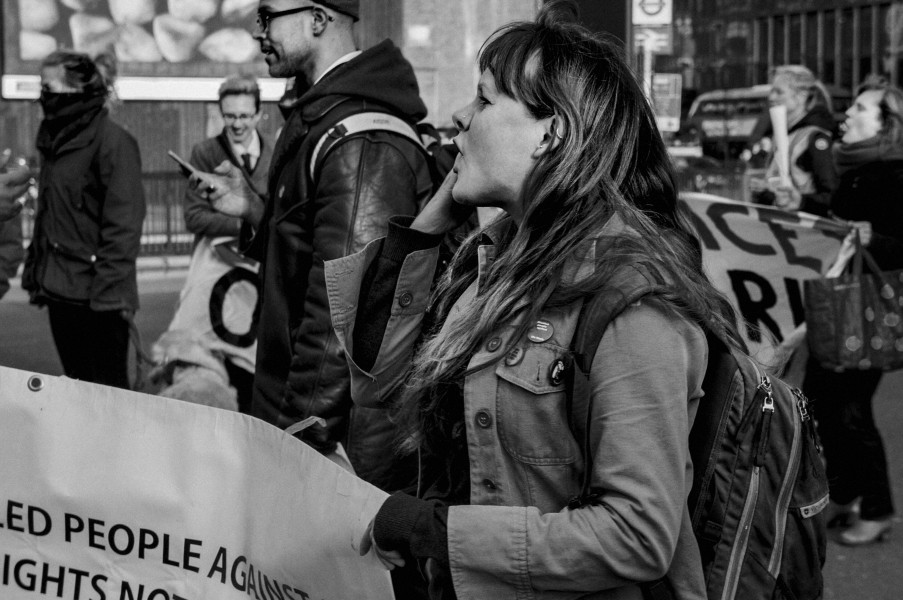 Boycott Workfare, DPAC and Mental Health Resistance Network - 4 March 2016 Road Block, Old Street, London - Photographs by Christopher John Ball