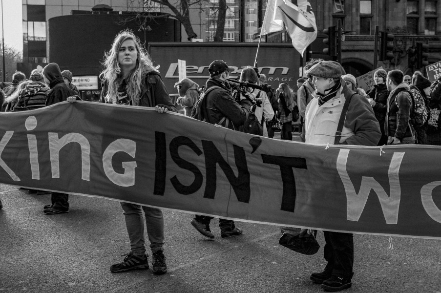 Boycott Workfare, DPAC and Mental Health Resistance Network - 4 March 2016 Road Block, Old Street, London - Photographs by Christopher John Ball