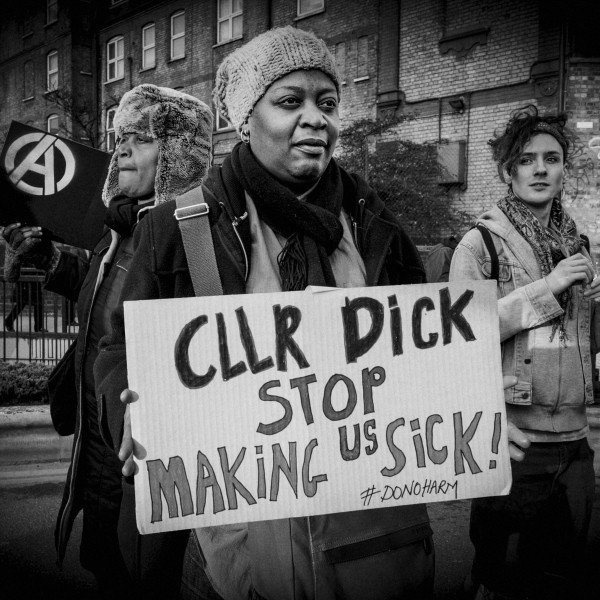 Boycott Workfare, DPAC and Mental Health Resistance Network - 4 March 2016 Road Block, Old Street, London - Photographs by Christopher John Ball