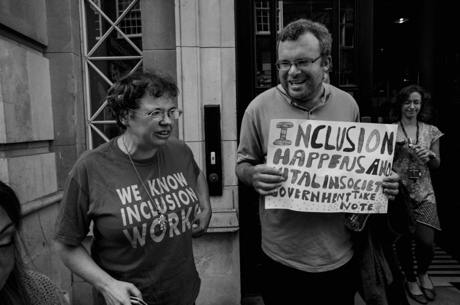 DPAC demonstration outside Department for Education, London. 4th September 2013