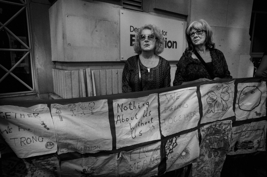 DPAC demonstration outside Department for Education, London. 4th September 2013