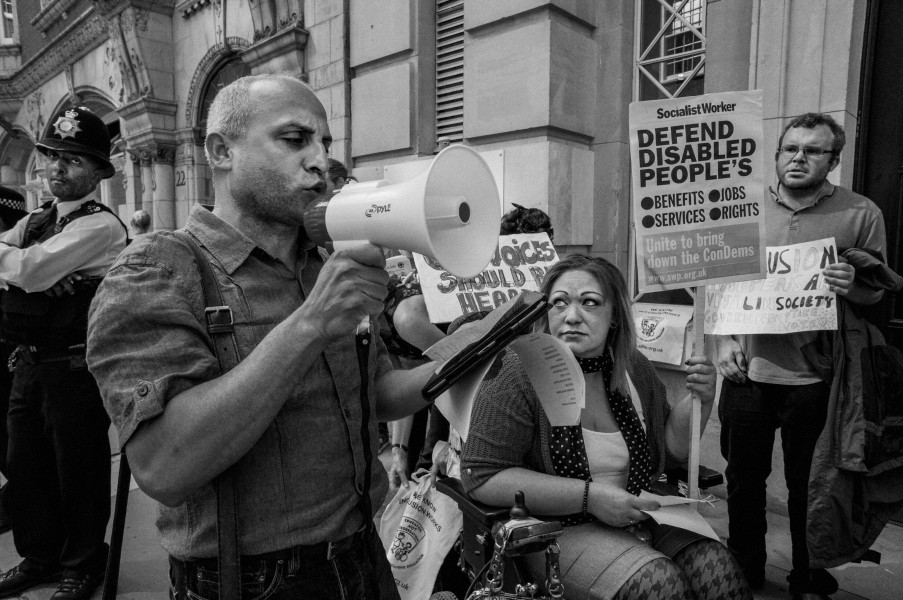 DPAC demonstration outside Department for Education, London. 4th September 2013