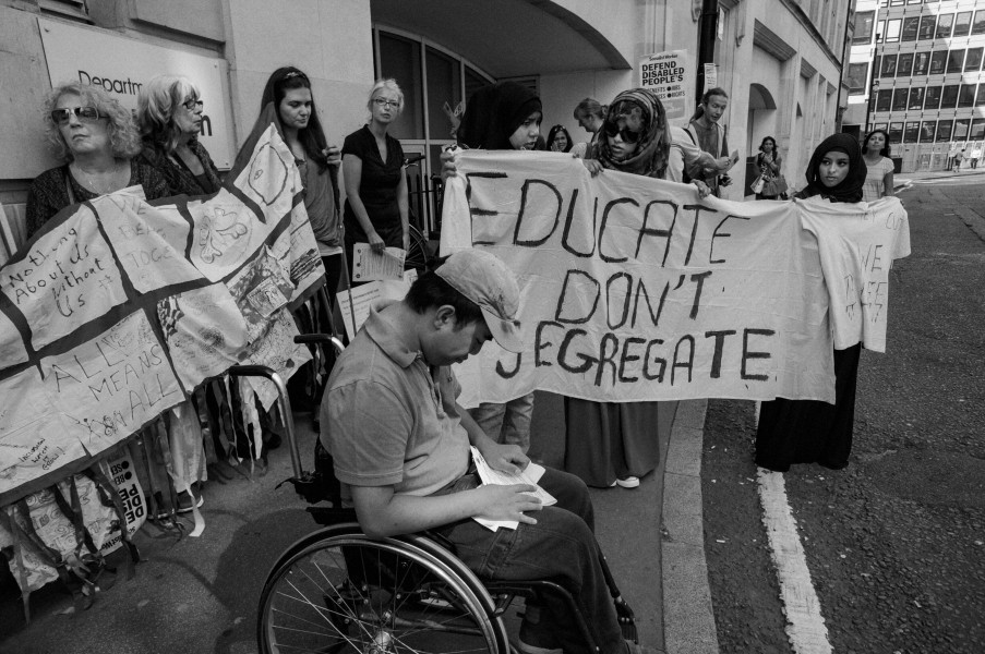 DPAC demonstration outside Department for Education, London. 4th September 2013