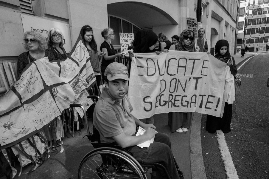 DPAC demonstration outside Department for Education, London. 4th September 2013