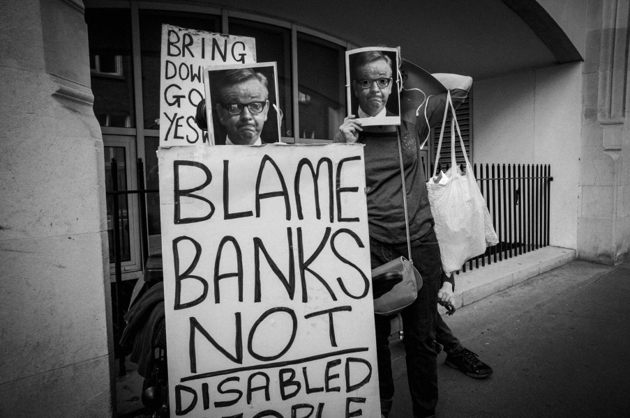 DPAC demonstration outside Department for Education, London. 4th September 2013