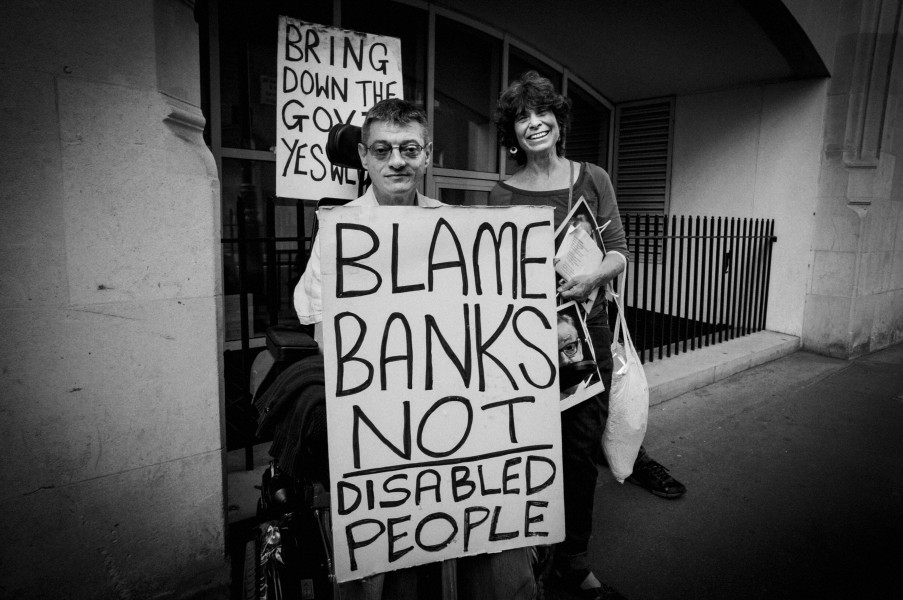 DPAC demonstration outside Department for Education, London. 4th September 2013