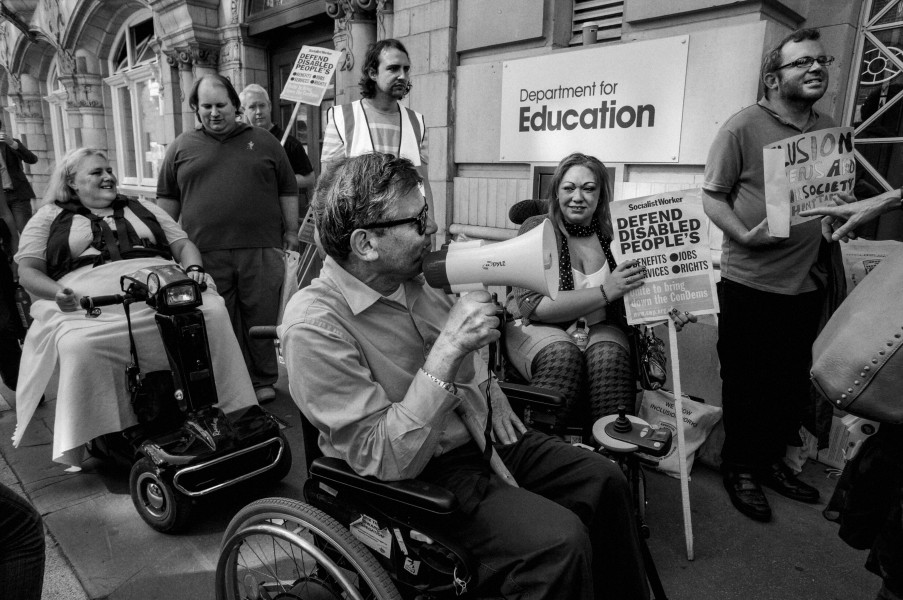 DPAC demonstration outside Department for Education, London. 4th September 2013