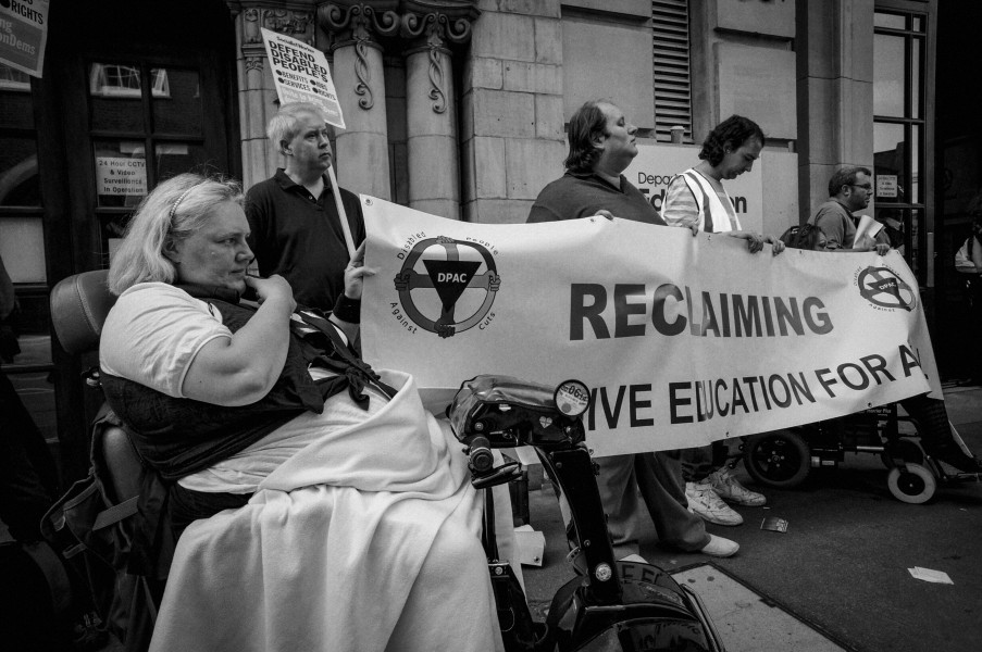 DPAC demonstration outside Department for Education, London. 4th September 2013