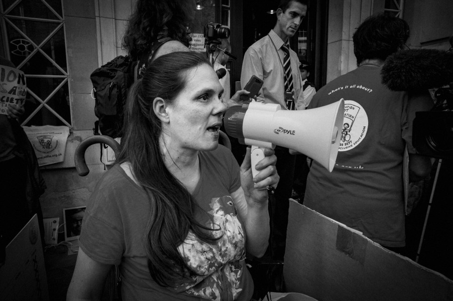 DPAC demonstration outside Department for Education, London. 4th September 2013