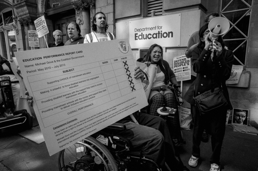 DPAC demonstration outside Department for Education, London. 4th September 2013