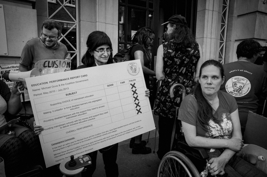 DPAC demonstration outside Department for Education, London. 4th September 2013