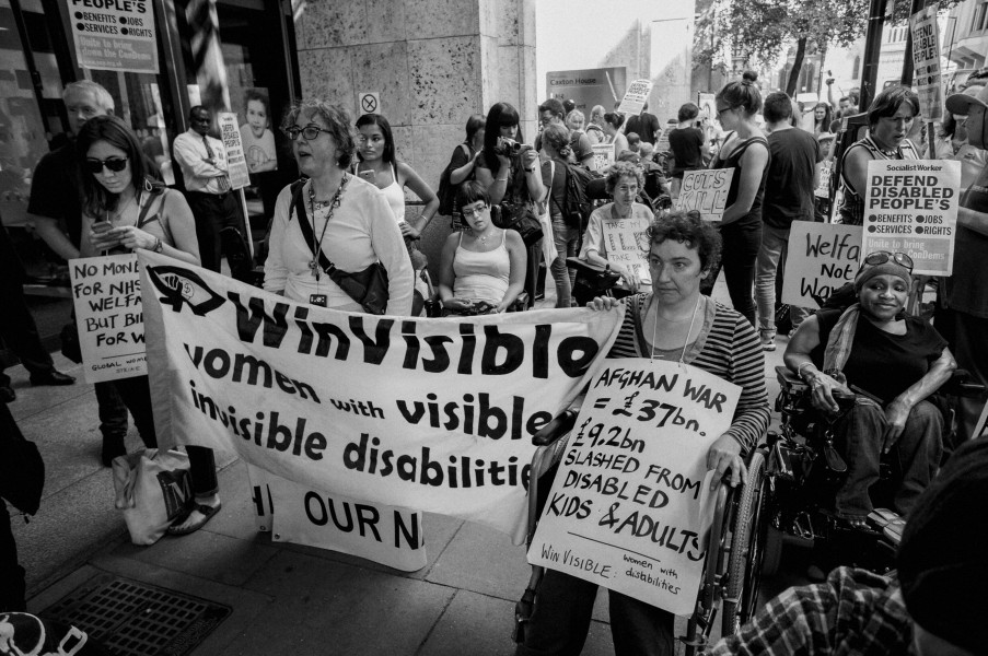 DPAC demonstration outside Department for Work and Pensions, London. 4th September 2013 Photographs by Christopher John Ball