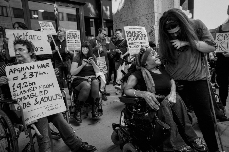 DPAC demonstration outside Department for Work and Pensions, London. 4th September 2013 Photographs by Christopher John Ball