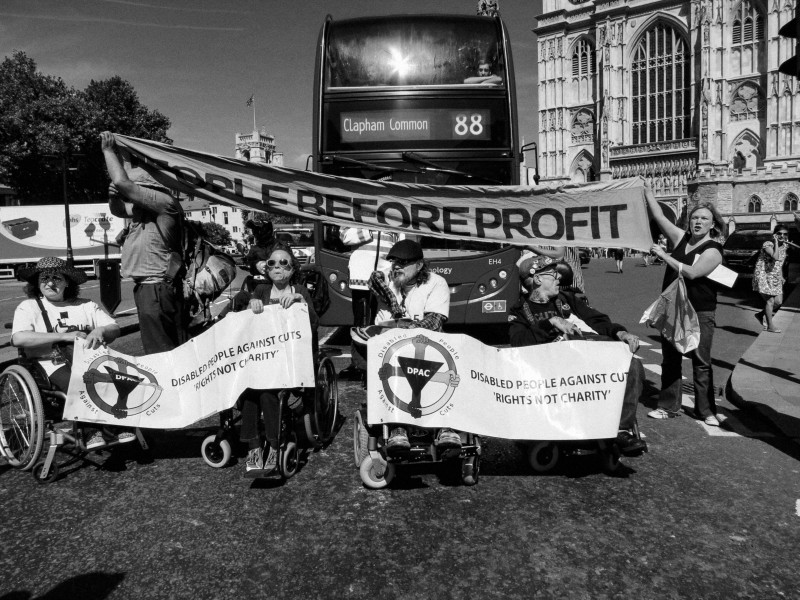 DPAC demonstration and road block, London 4th July 2014