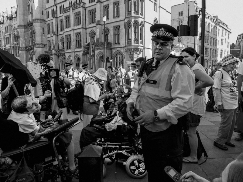 DPAC demonstration and road block, London 4th July 2014