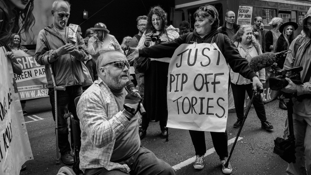 DPAC - PIP Fightback. Day of Action Against PIP. 13th July 2013, London. Part Two - Outside DWP Offices. Photographs by Christopher John Ball