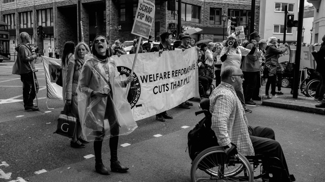 DPAC - PIP Fightback. Day of Action Against PIP. 13th July 2013, London. Part One - March towards DWP Offices. Photographs by Christopher John Ball