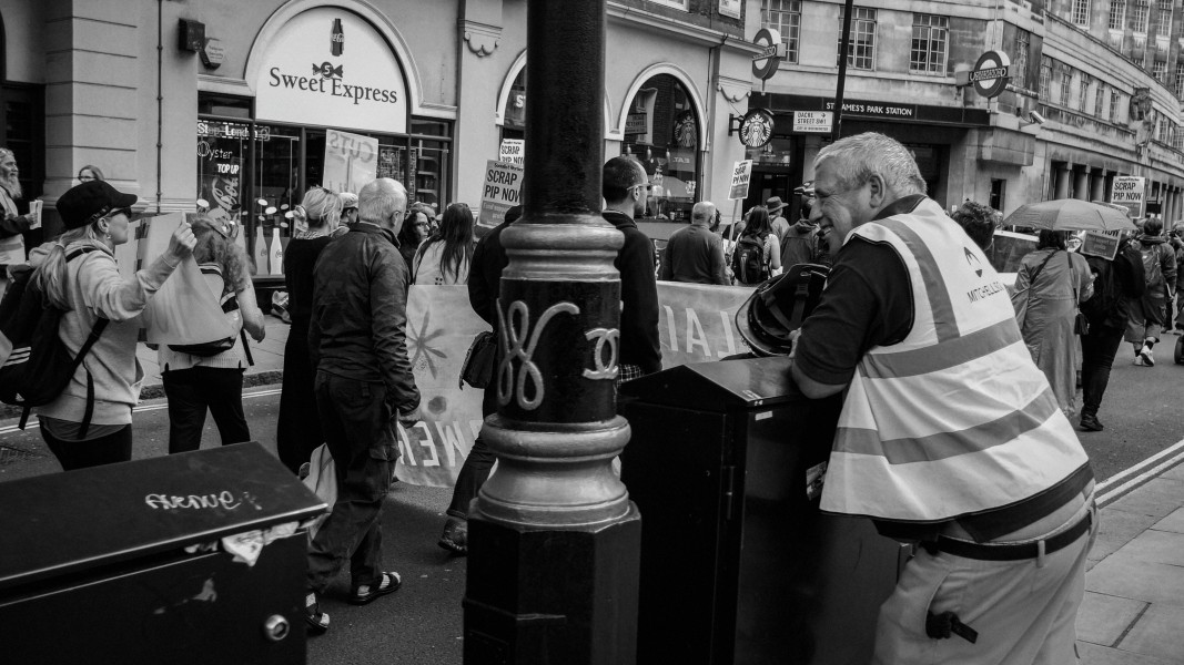 DPAC - PIP Fightback. Day of Action Against PIP. 13th July 2013, London. Part One - March towards DWP Offices. Photographs by Christopher John Ball