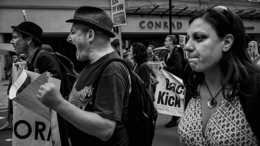 DPAC - PIP Fightback. Day of Action Against PIP. 13th July 2013, London. Part One - March towards DWP Offices. Photographs by Christopher John Ball