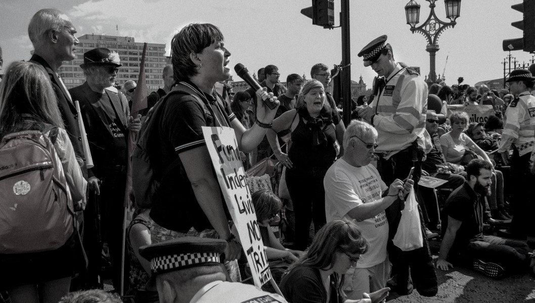 DPAC - Rights Not Games - A Week Of Action - September 4th-10th 2016 Westminster Bridge. the UK became the first country in the world to be investigated by the United Nations for grave and systematic violations of Disabled people’s rights. Photographs by Christopher John Ball - Part Two