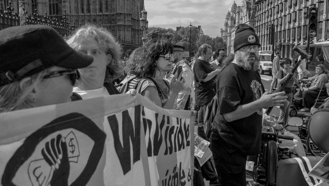 DPAC - Rights Not Games - A Week Of Action - September 4th-10th 2016 Westminster Bridge. the UK became the first country in the world to be investigated by the United Nations for grave and systematic violations of Disabled people’s rights. Photographs by Christopher John Ball - Part Two DPAC - Rights Not Games - A Week Of Action - September 4th-10th 2016 Westminster Bridge. the UK became the first country in the world to be investigated by the United Nations for grave and systematic violations of Disabled people’s rights. Photographs by Christopher John Ball - Part Two