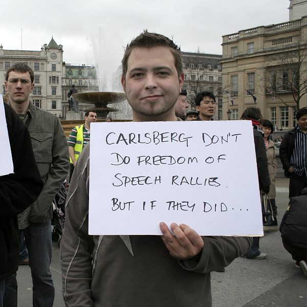 March for Free Expression, Trafalgar Square 25th March 2006 in response to Danish Cartoons - London - A City and its People A photographic study by Christopher John Ball - Photographer and Writer