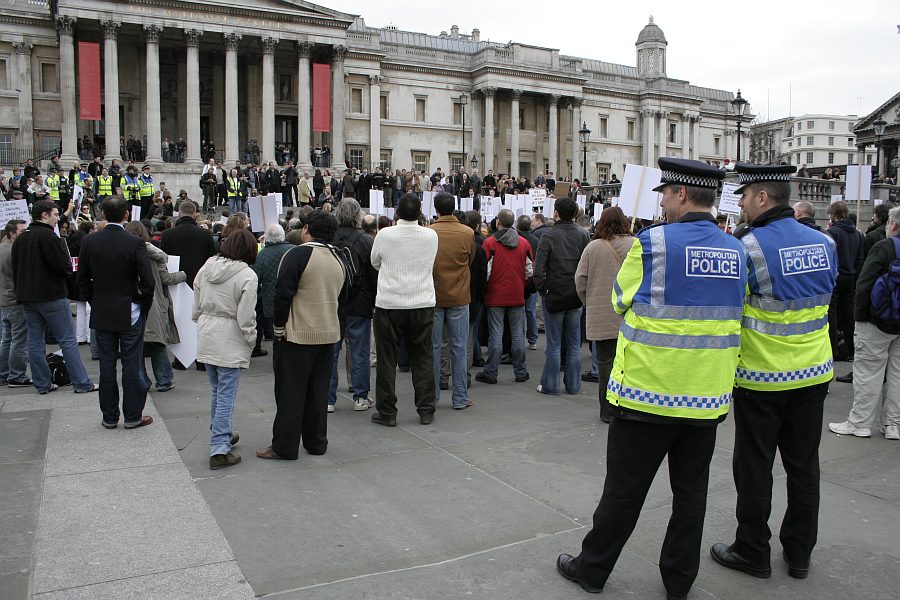 March for Free Expression, Trafalgar Square 25th March 2006 in response to Danish Cartoons - London - A City and its People A photographic study by Christopher John Ball - Photographer and Writer